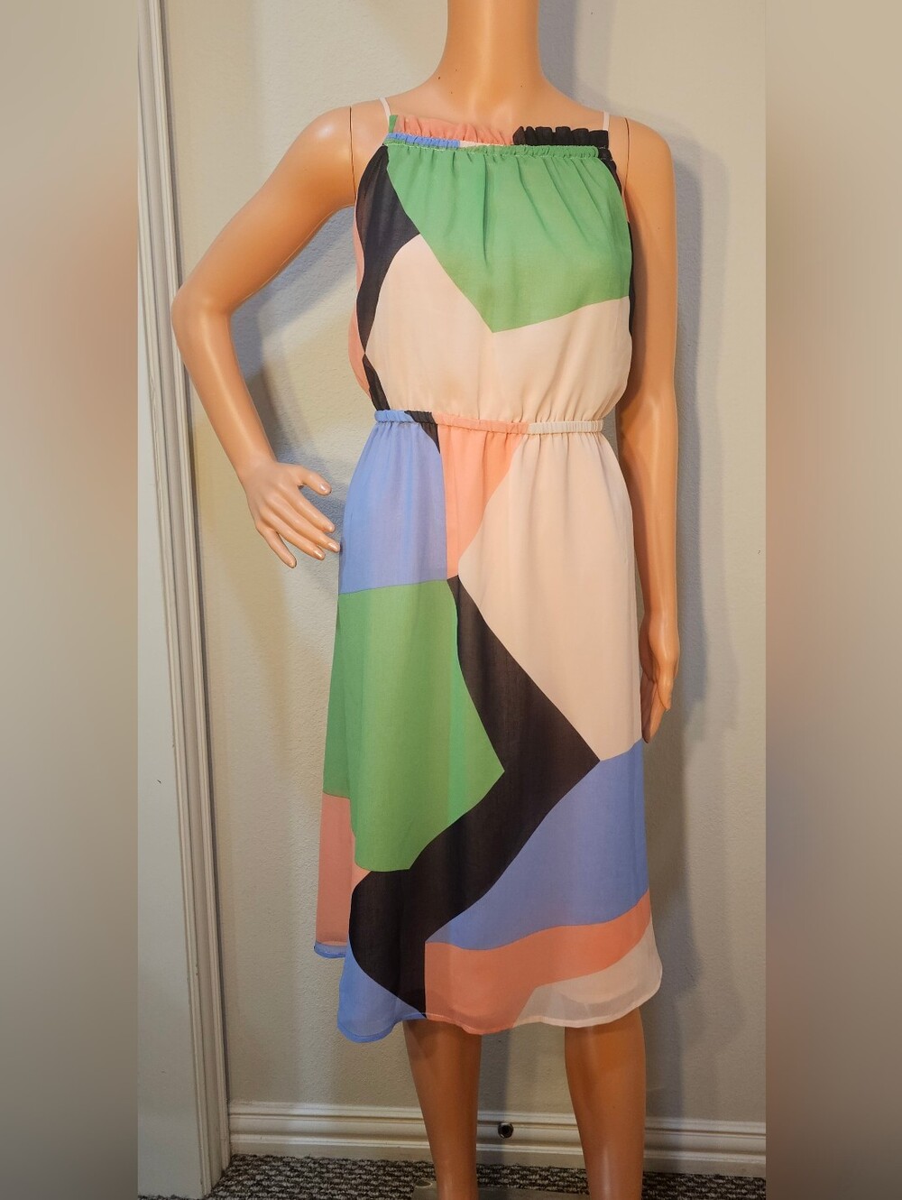 Banana Republic Factory Kaleidoscope Midi Dress PETITE Large